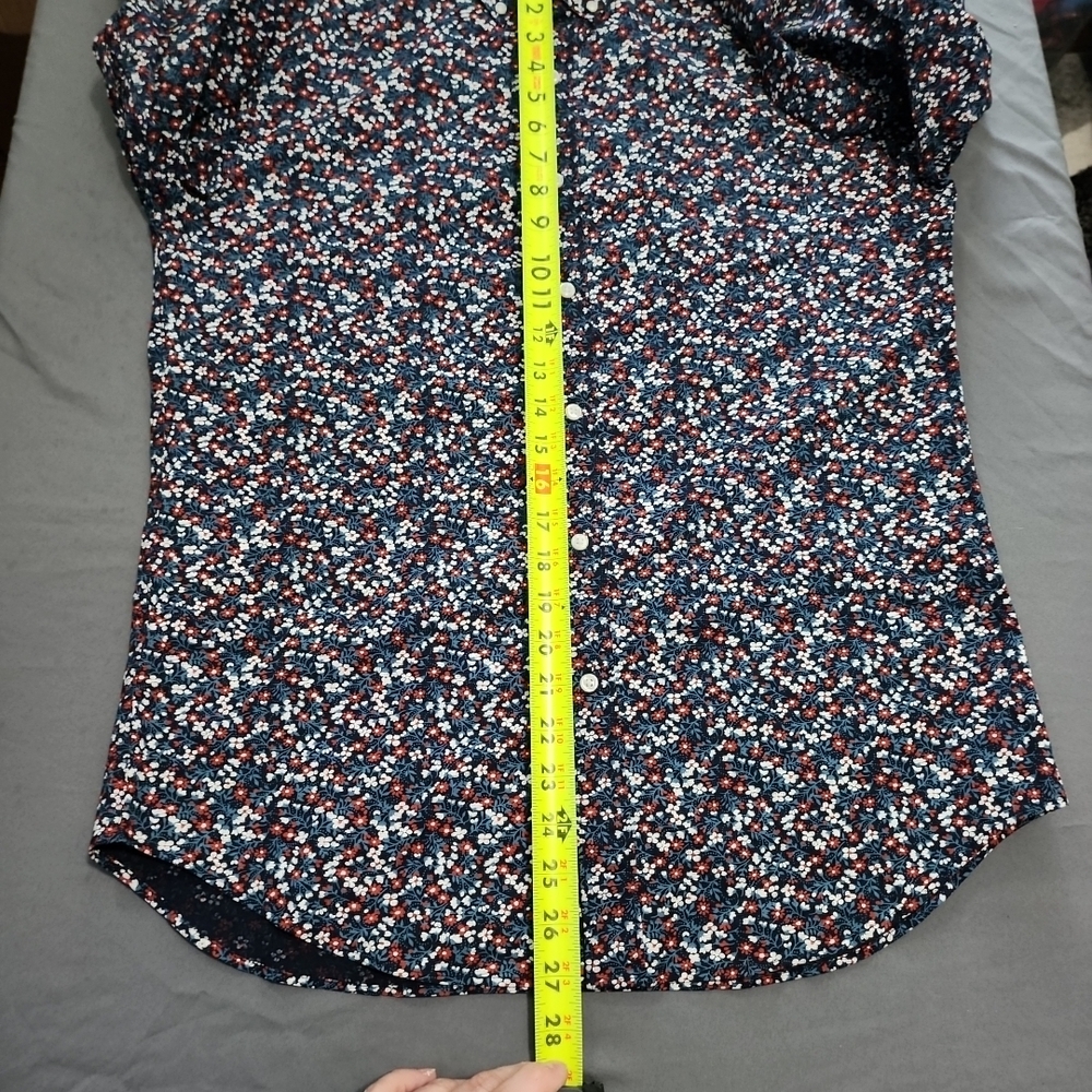 J. Crew Men's Casual Button-Down Shirt - Navy and White Floral - Picture 6 of 8